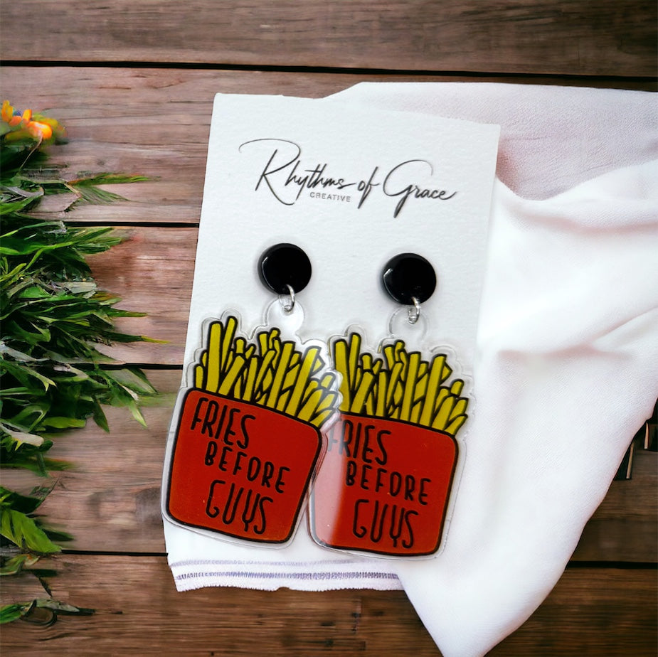 Fries Before Guys: Sassy Fast Food Earrings for Fierce Foodies! 🍟