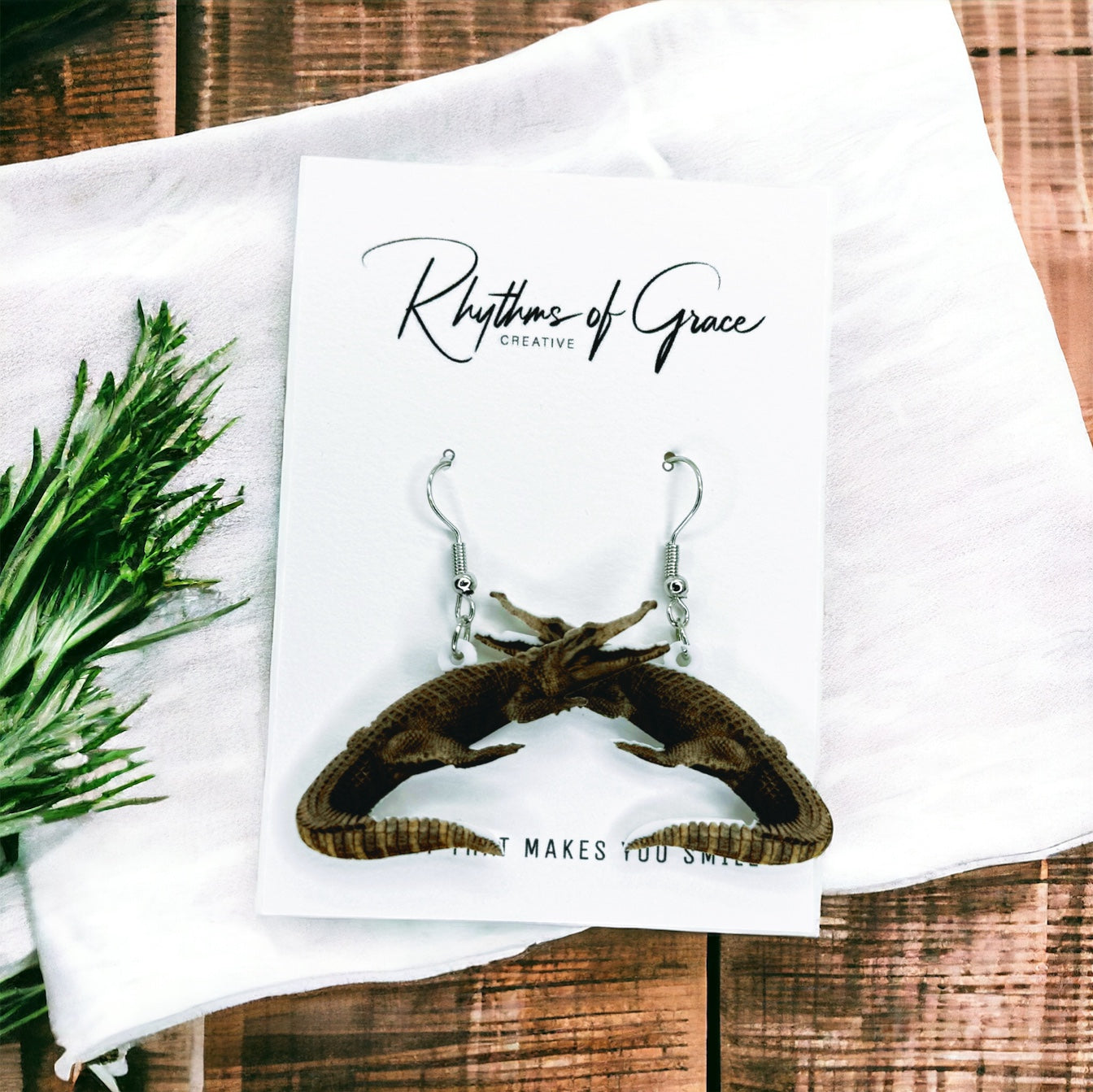 Unleash Your Wild Style with Fierce Alligator Dangle Earrings!