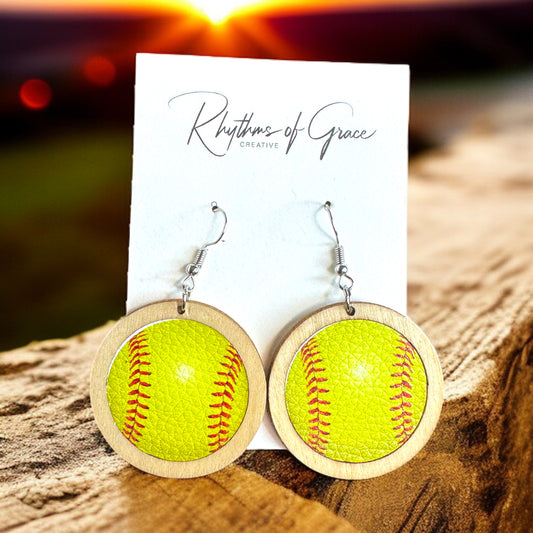 Swing into Style: Softball Dangle Earrings for Game Day Glam!