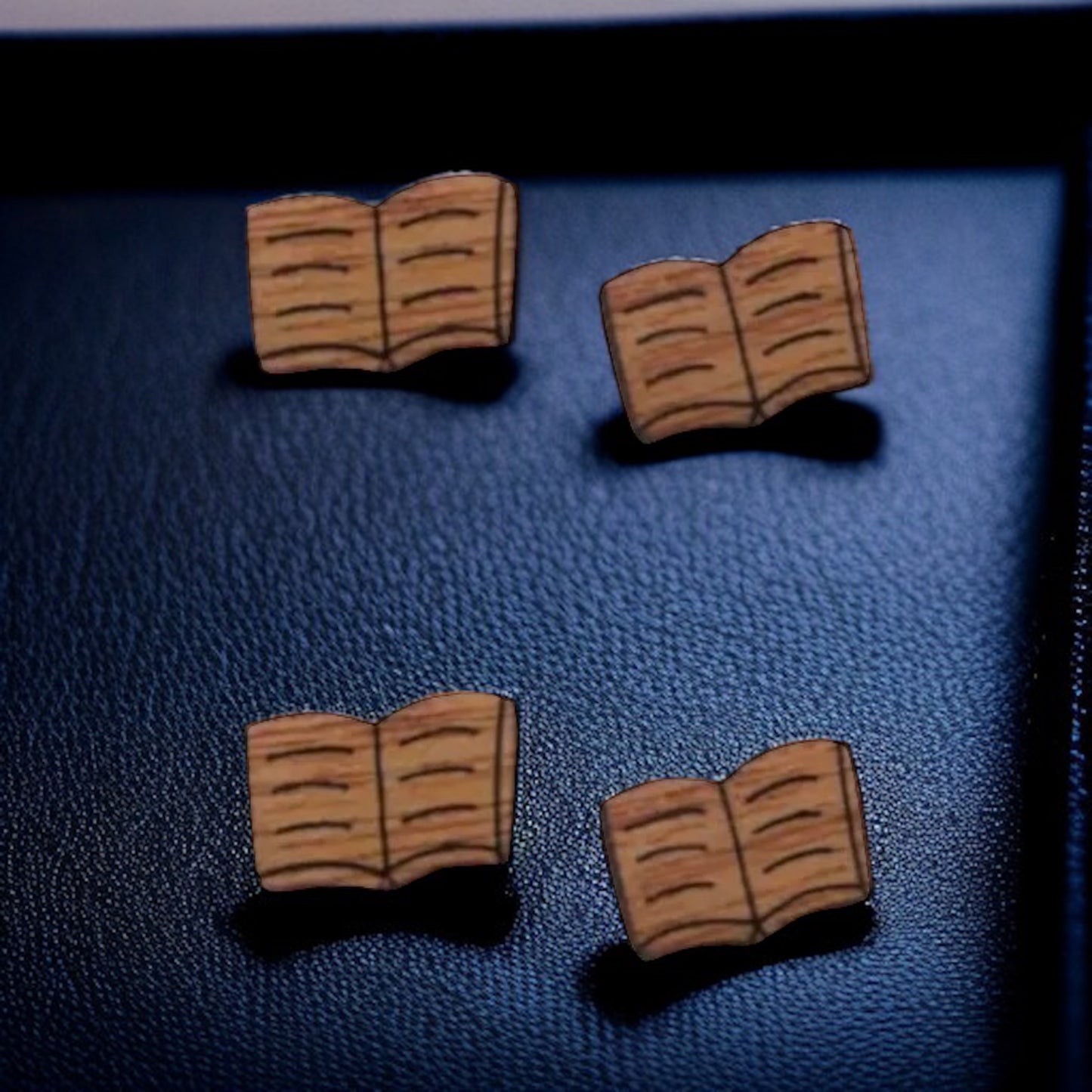 Wooden Book Club Stud Earrings - A Novel Touch to Your Style!
