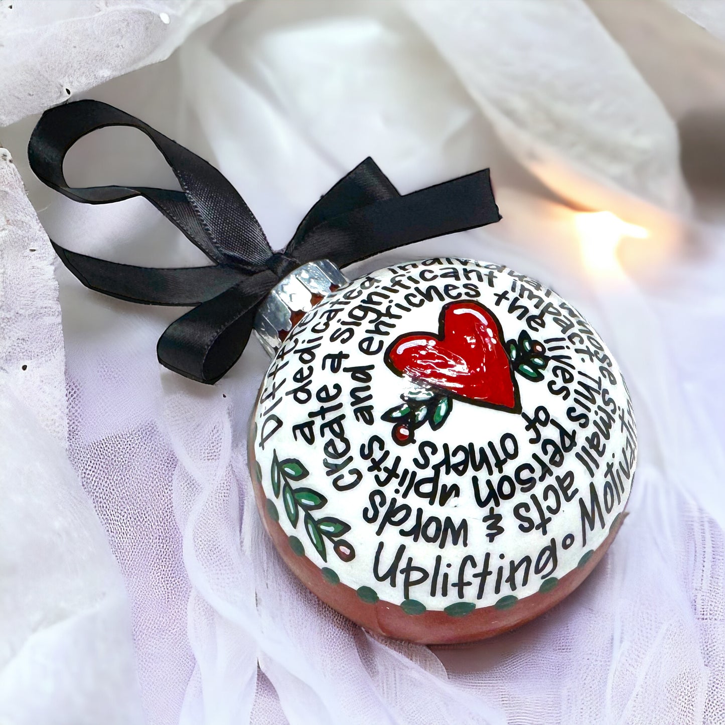 Difference Maker Christmas Ornament – Hand-Painted Acrylic Gift for Inspiration & Motivation!