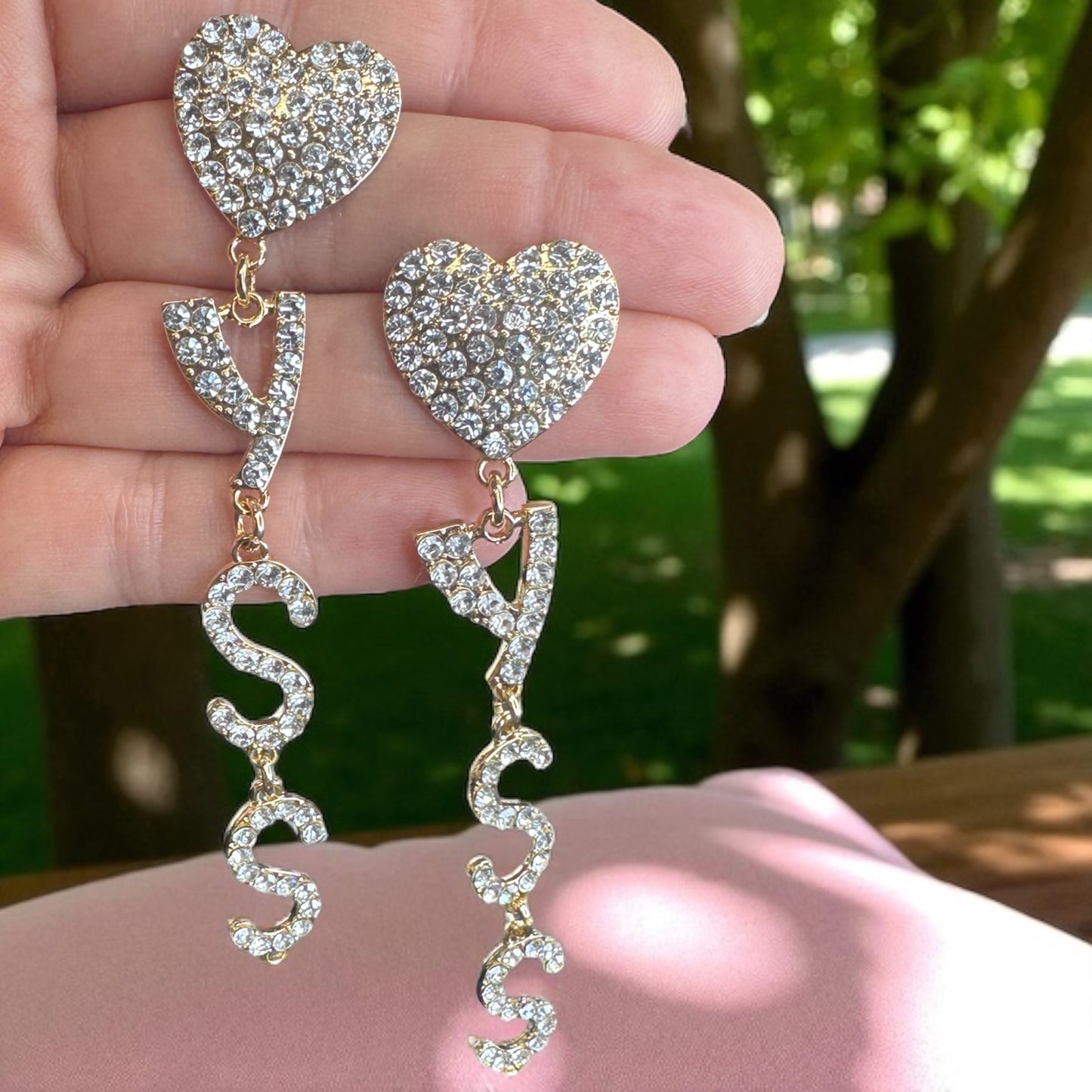 YSSS! Rhinestone Drop Earrings – Statement Bling for Bold Queens 💎