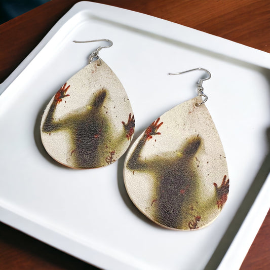 True Crime Earrings - Halloween Earrings, Haunted House, Spooky Vibes, Halloween Earrings, Halloween Costume, Bloody Halloween - Rhythms of Grace Creative