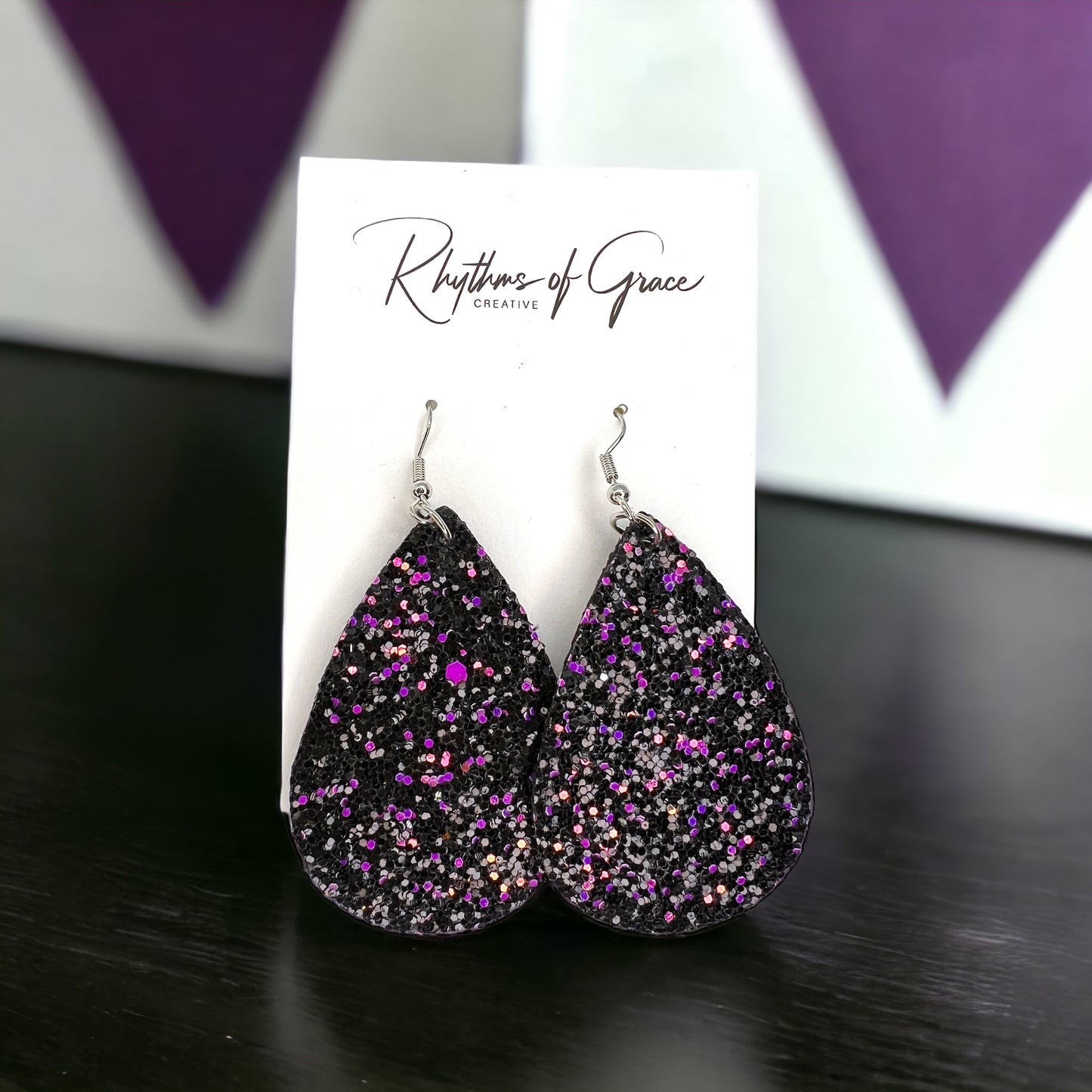 Sparkle & Shine: Glitter Teardrop Dangle Earrings ✨