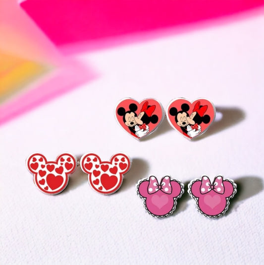 Valentine’s Day Earrings - Valentine Earrings, Handmade Earrings, Valentine’s Day Jewelry, Heart Studs, Pink Hearts, Stud Earrings