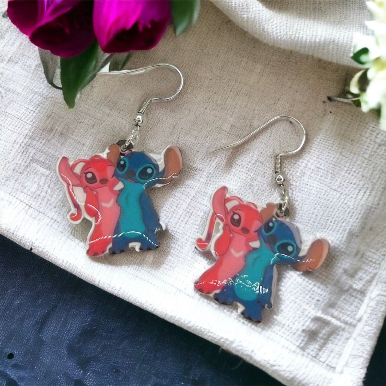 Out-of-This-World Cute! | Stitch & Angel Earrings