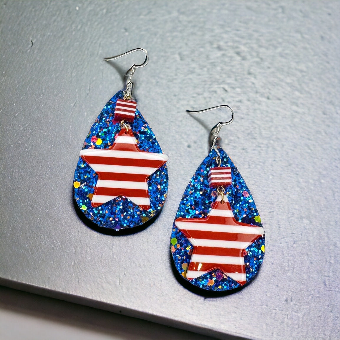 Patriotic Teardrop Earrings - Show Your Stars and Stripes!