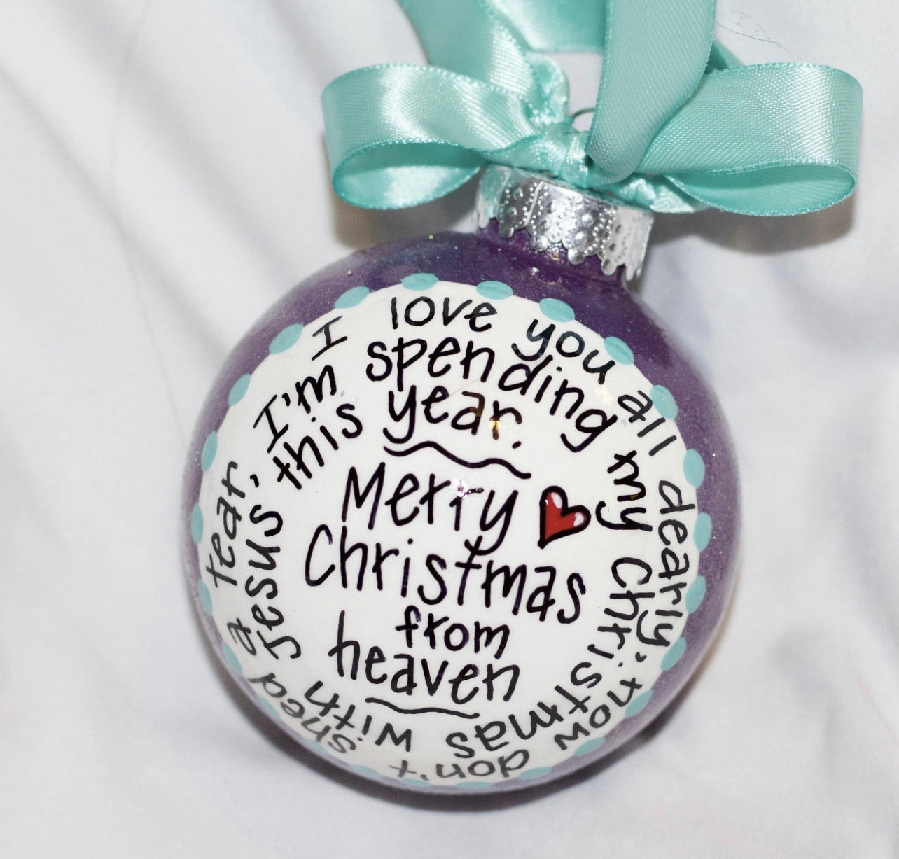 Christmas in Heaven Ornament - Memorial Ornament, Angel in Heaven, Christmas Ornament, Holiday Ornament, In Memory, Rest in Peace - Rhythms of Grace Creative