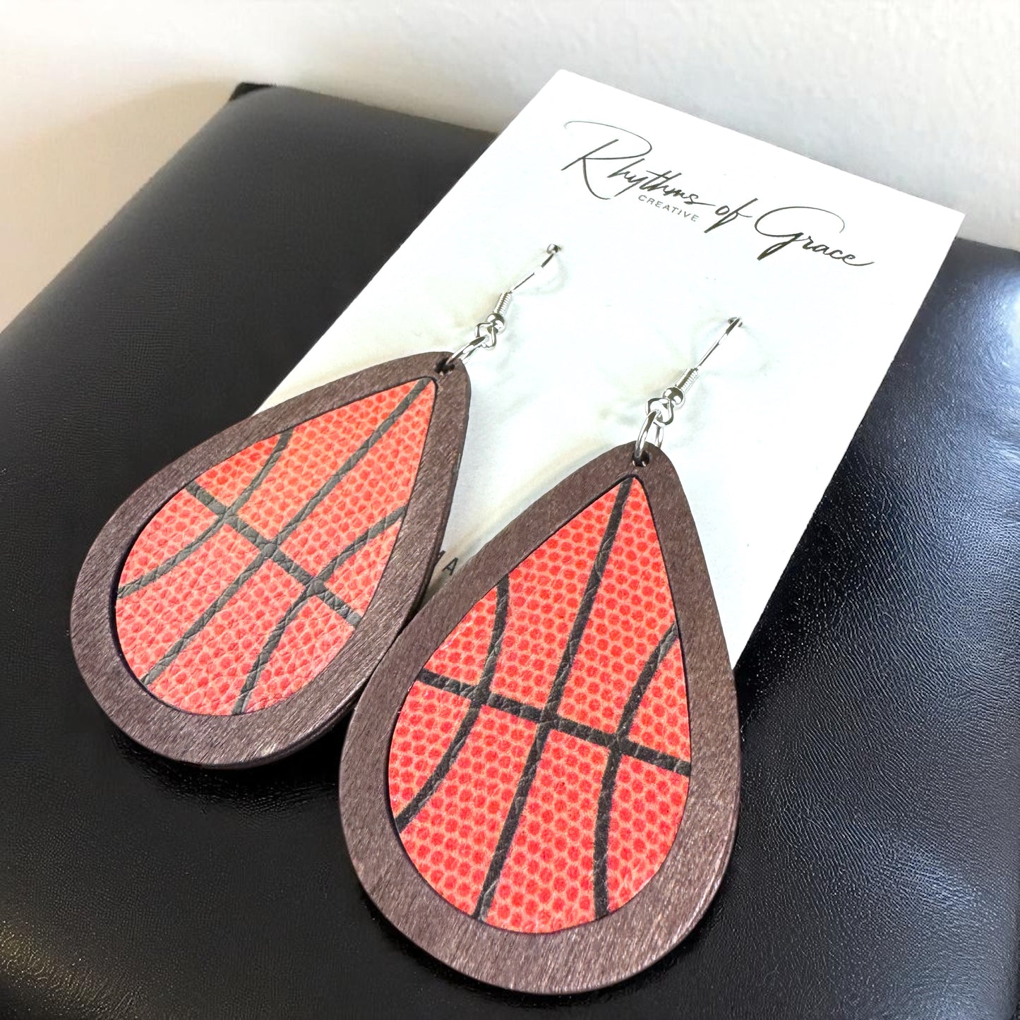 Dribble into Style: Fun Basketball Dangle Earrings!