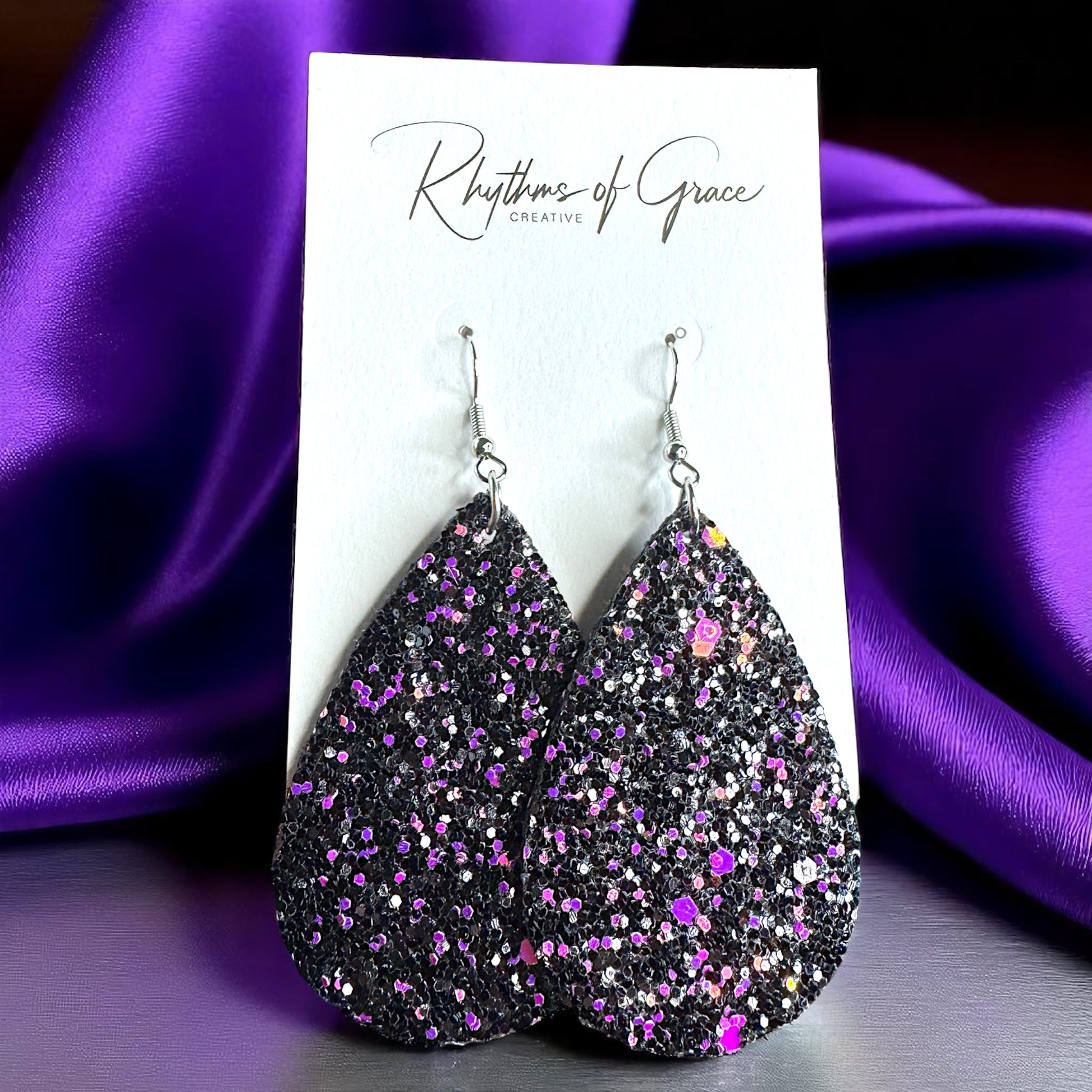 Sparkle & Shine: Glitter Teardrop Dangle Earrings ✨ - Rhythms of Grace Creative