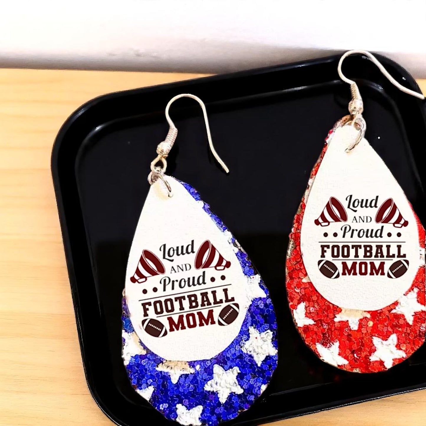 Loud and Proud Football Mom Earrings – Show Your Team Spirit! 🏈