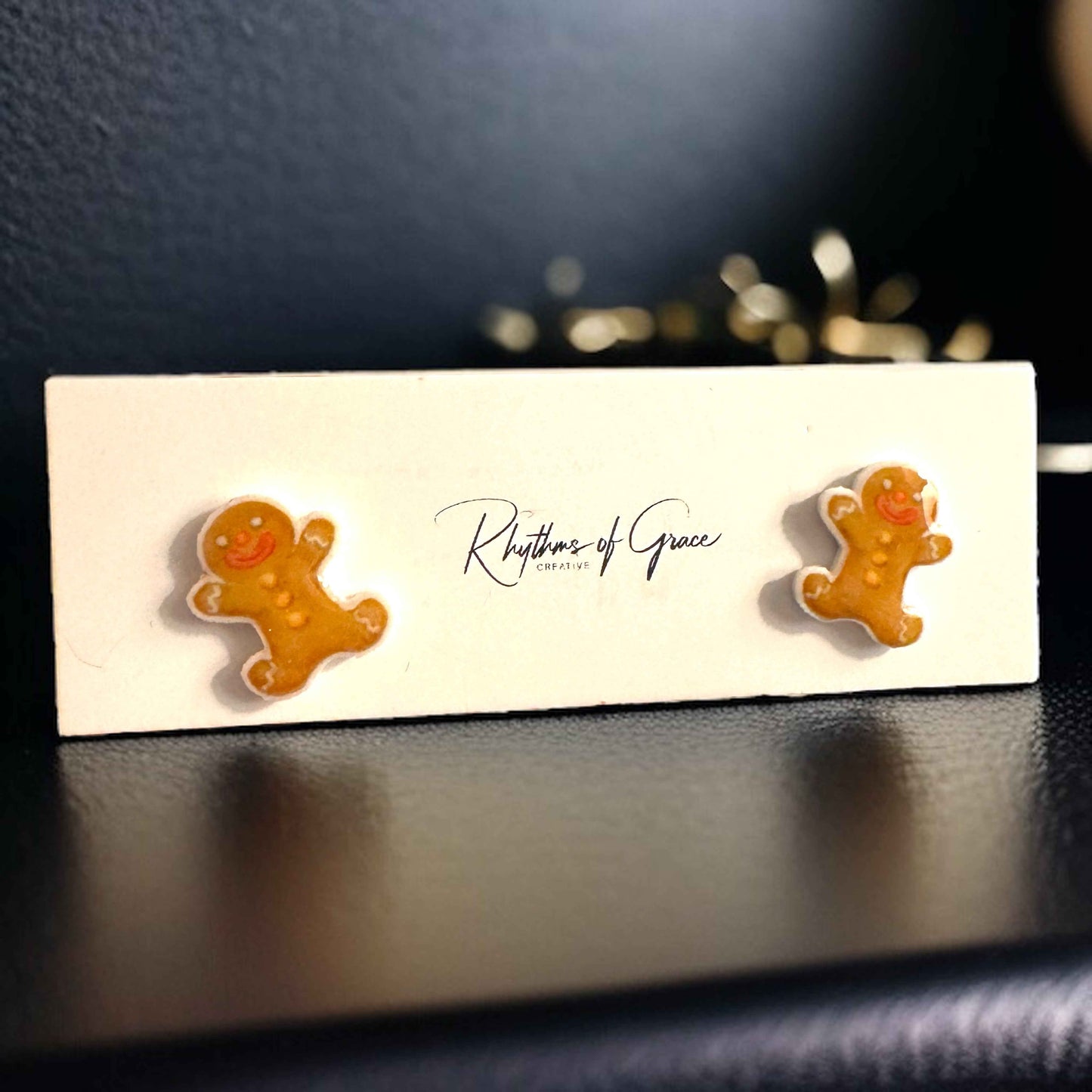 Gingerbread Man Studs - A Sweet Splash of Holiday Cheer! 🎄