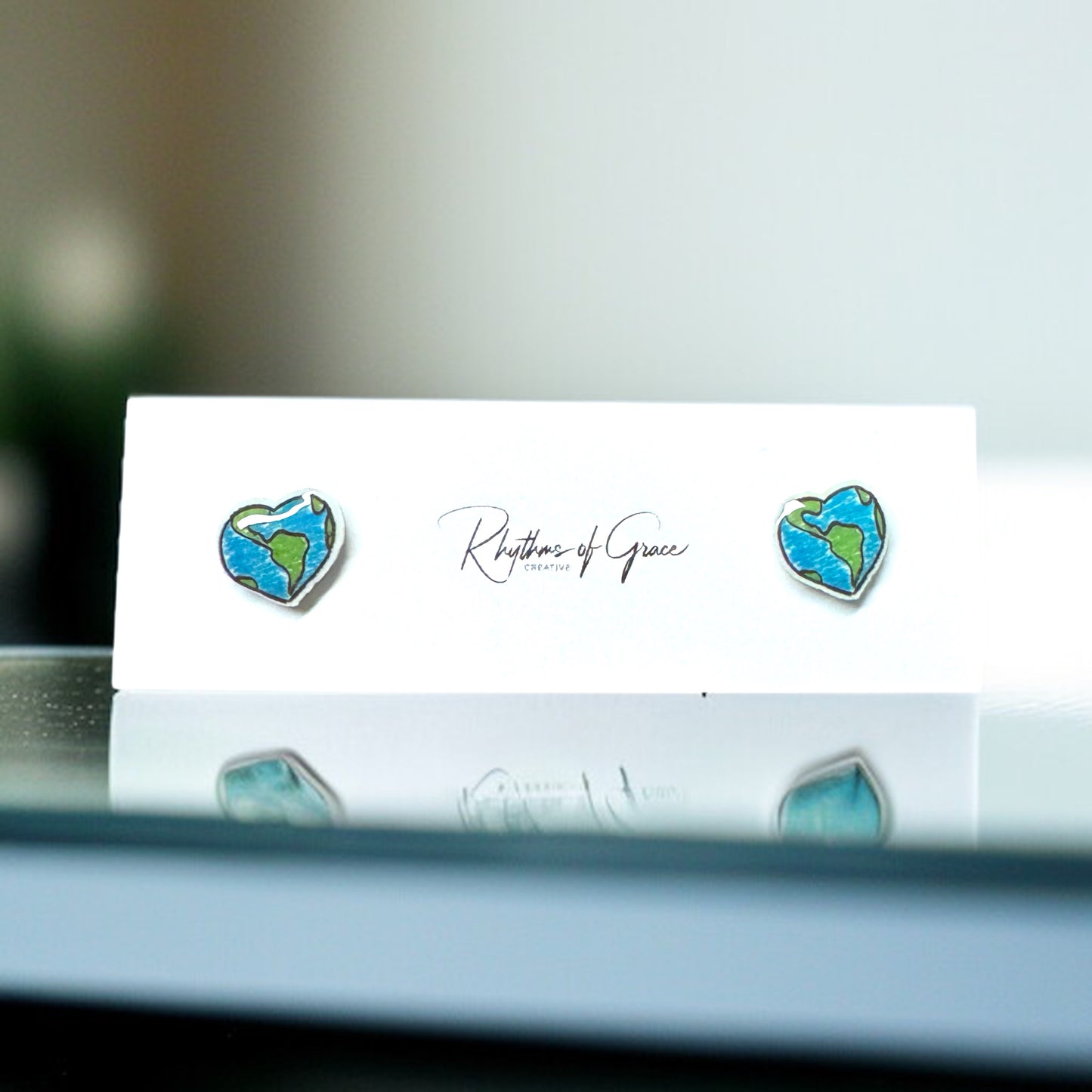Mother Earth Heart Earrings - Handmade with Love! 🌎