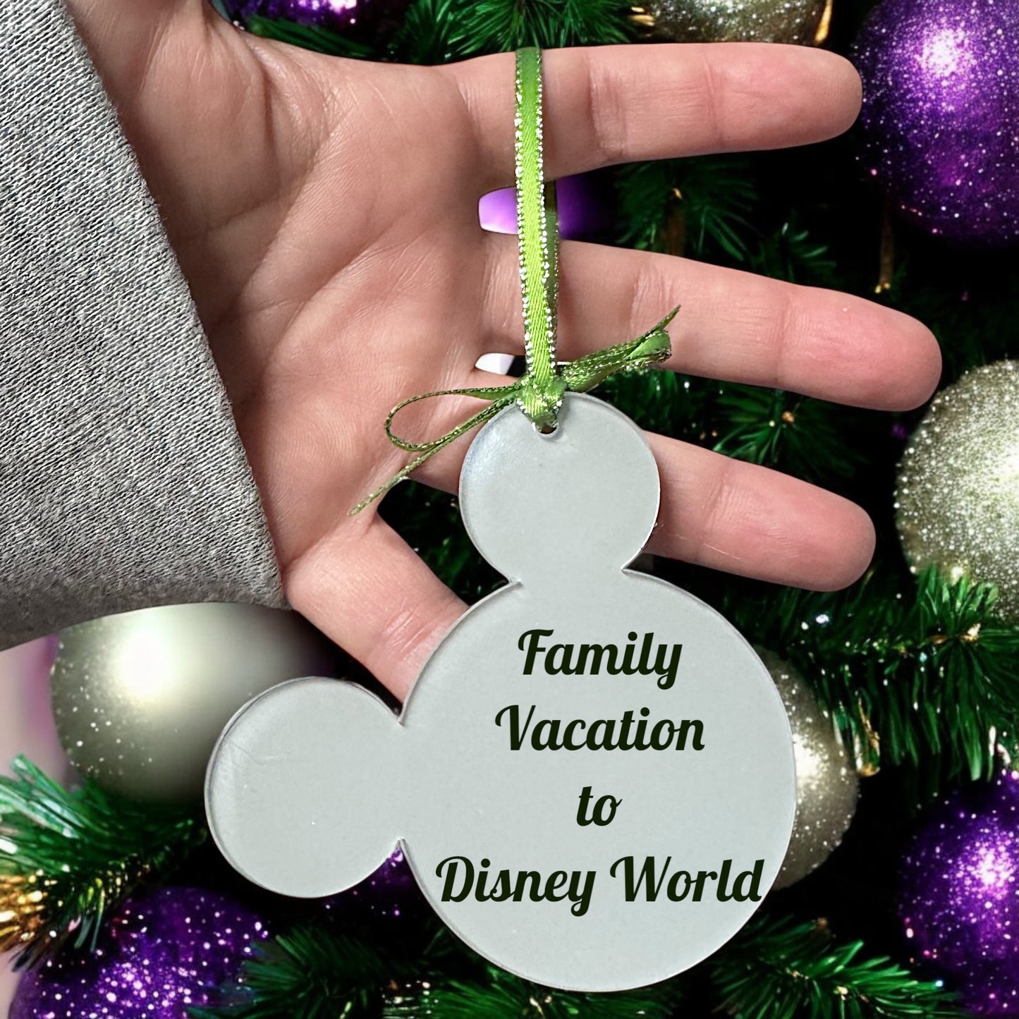 Sparkle & Magic: Custom Mouse Ears Ornament for Your Mardi Gras Adventure!