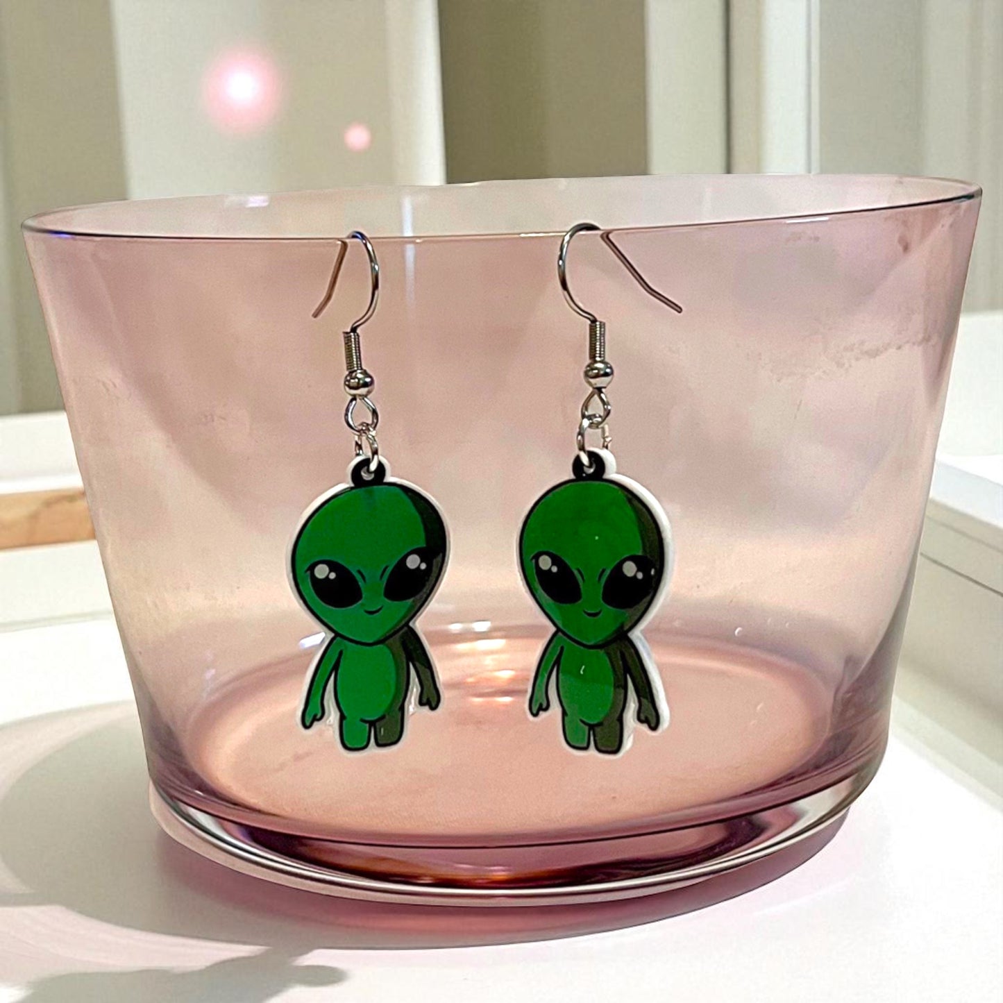 Embrace the Universe with Our Green Alien Earrings! ๐ฝ