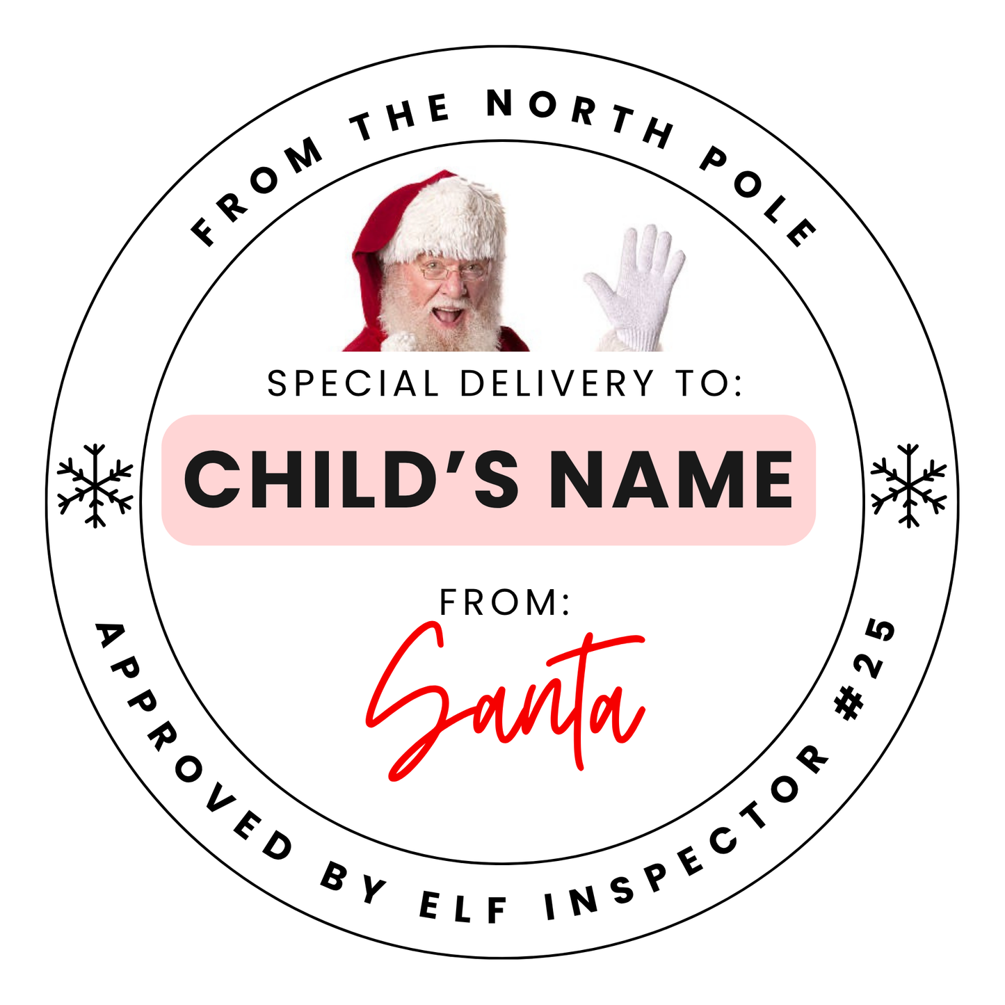 Personalized Santa Gift Tags – Custom North Pole Express Labels, Waterproof Christmas Stickers, Santa’s Workshop & Holiday Name Tags
