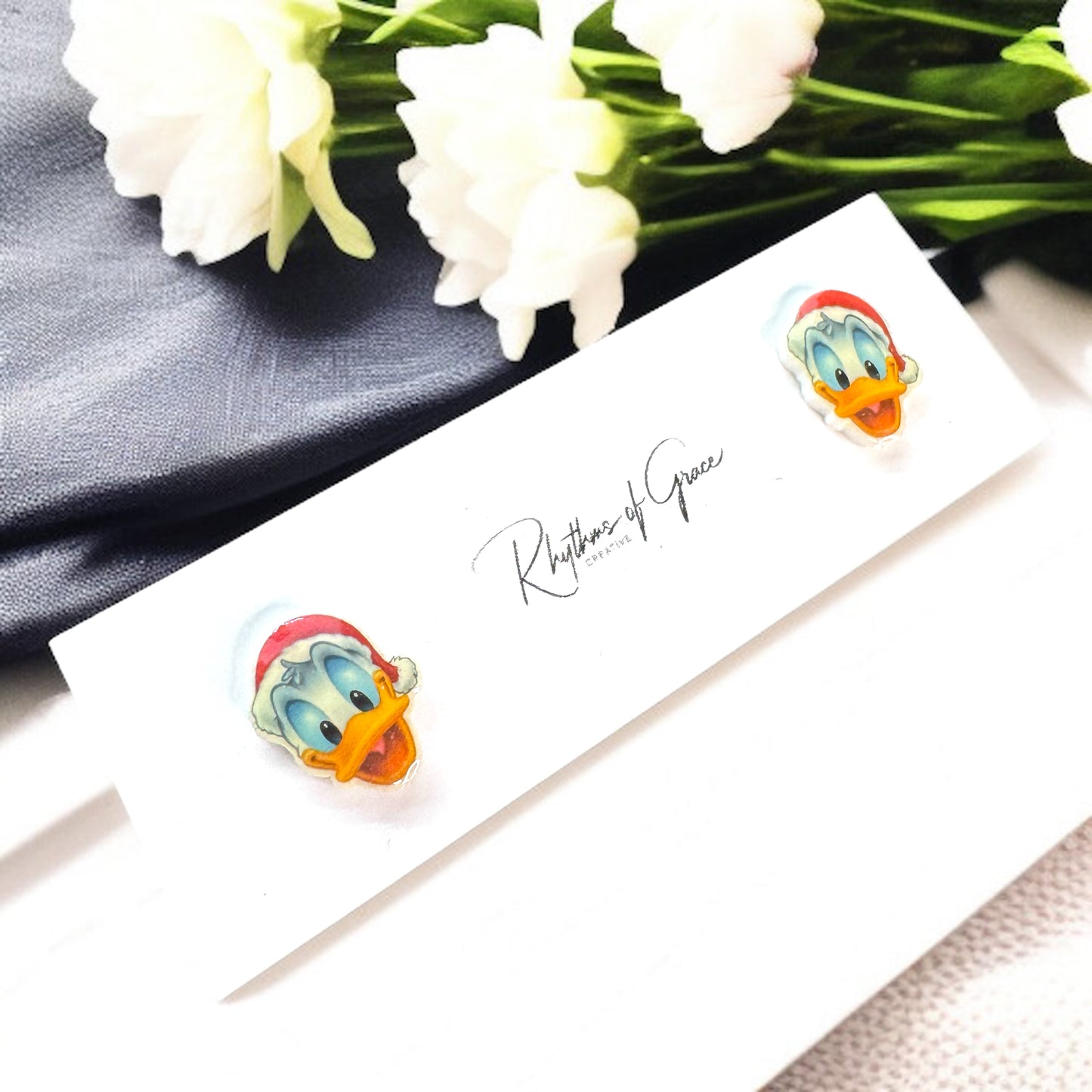 Festive Fun: Christmas Cartoon Ears Stud Earrings - Perfect for Holiday Cheer!