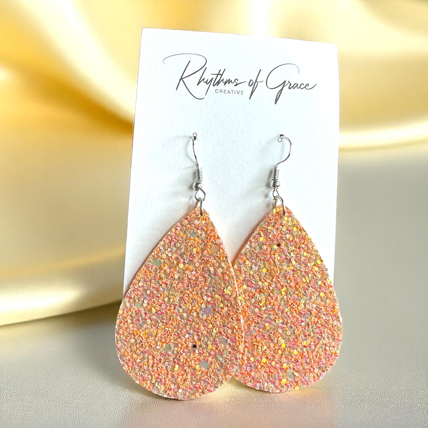 Sparkle & Shine: Glitter Teardrop Dangle Earrings ✨ - Rhythms of Grace Creative