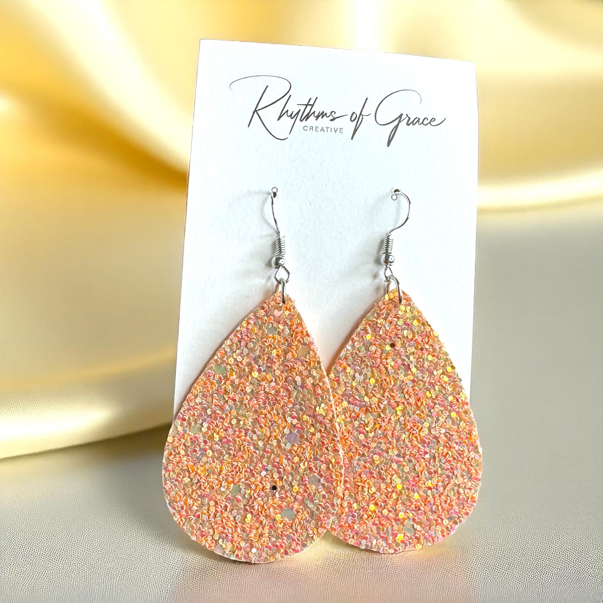 Sparkle & Shine: Glitter Teardrop Dangle Earrings ✨ - Rhythms of Grace Creative