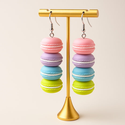 Sweeten Your Style: Macaron Dangle Earrings for Whimsical Fashion!