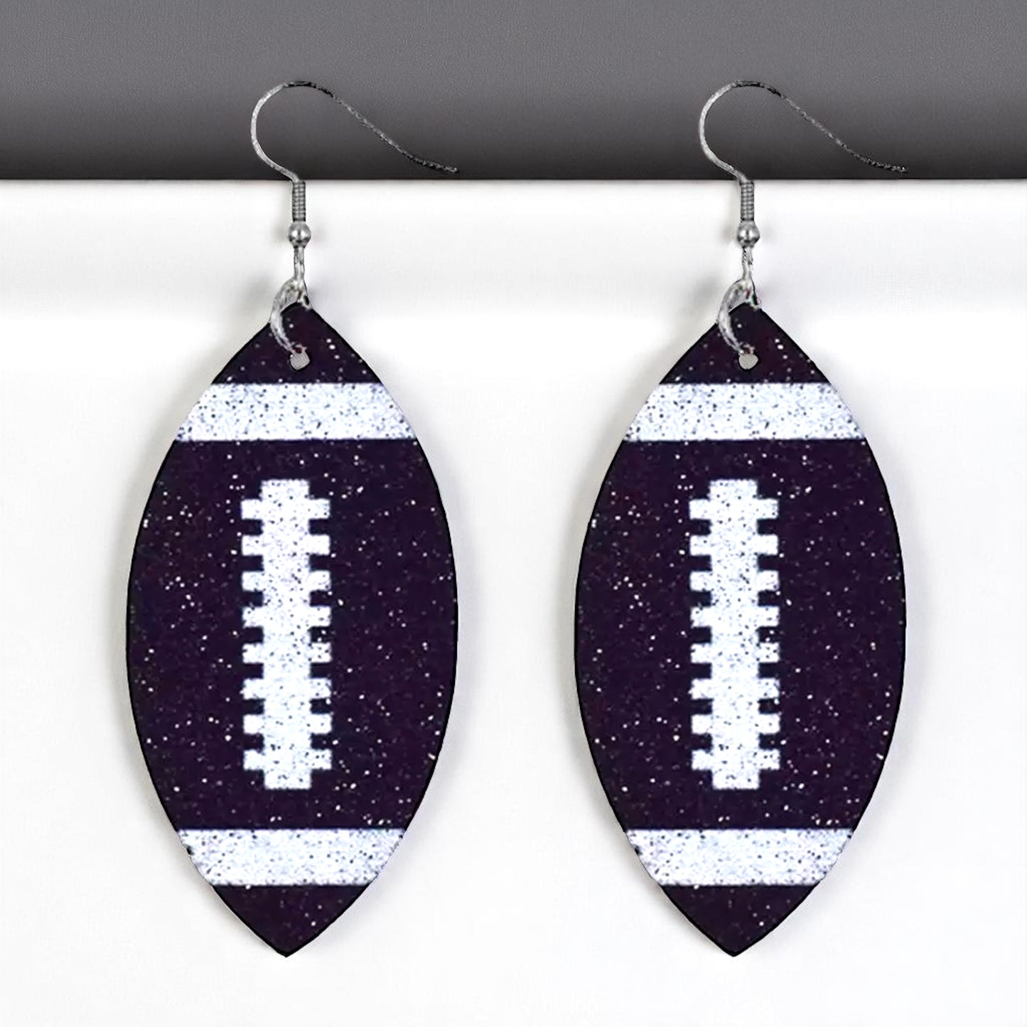 Score Big with Sparkle! Glitter Football Dangle Earrings 🏈