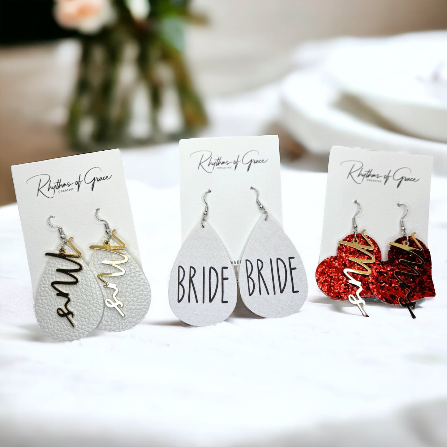 Bride Earrings - Bridal Shower, Bridal Accessories, Bridal Earrings, Engagement Party, Honeymoon, Bridal Earrings, Bridal Accessories, Bride Tribe, Bachelorette