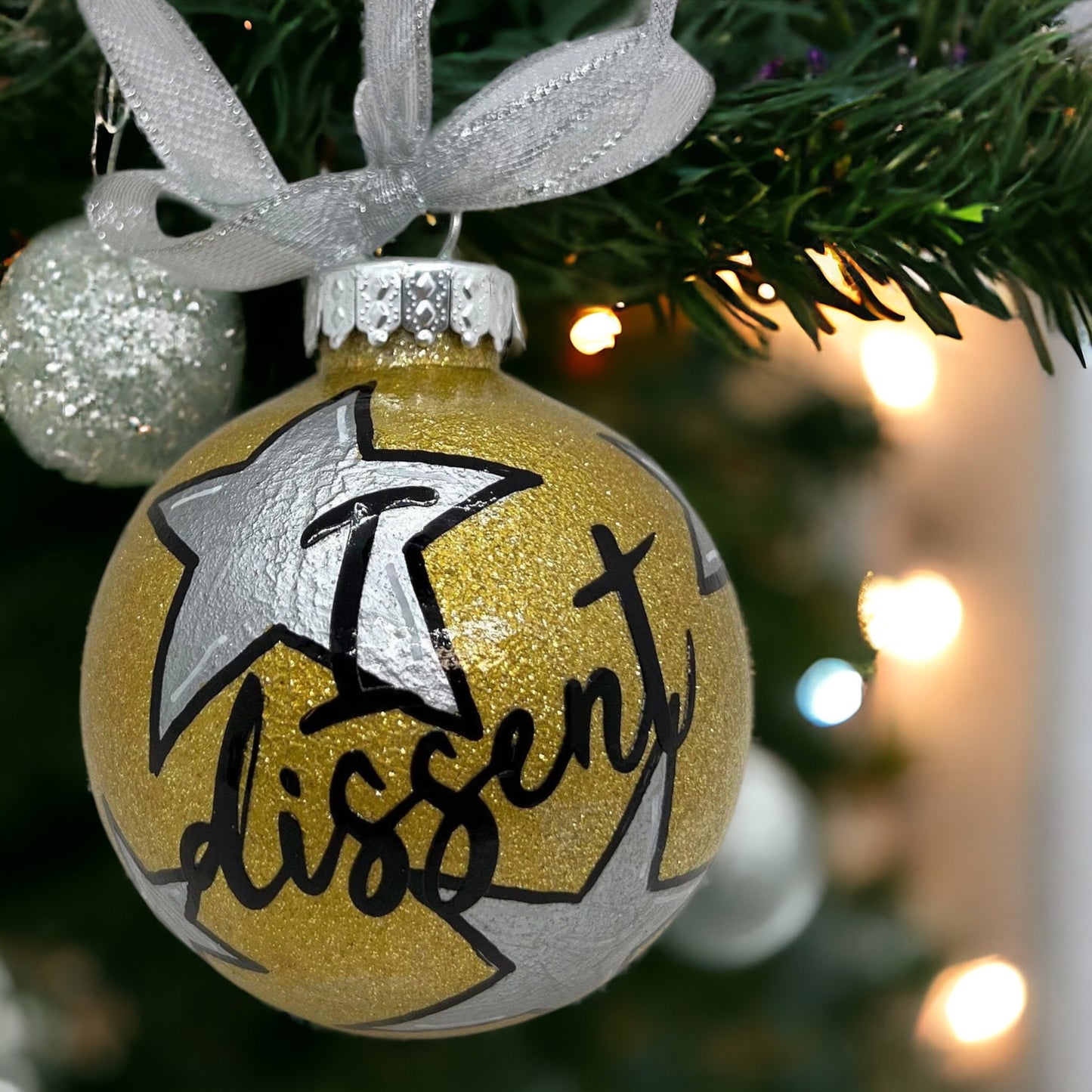 I Dissent Ornament - RGB Ornament, Christmas Ornament, Holiday Ornament, Dissent Ornament, Ornament Exchange, Feminism Ornament - Rhythms of Grace Creative