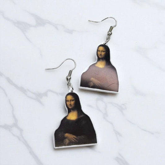 Mona Lisa Dangle Earrings: Wear a Masterpiece! 🎨