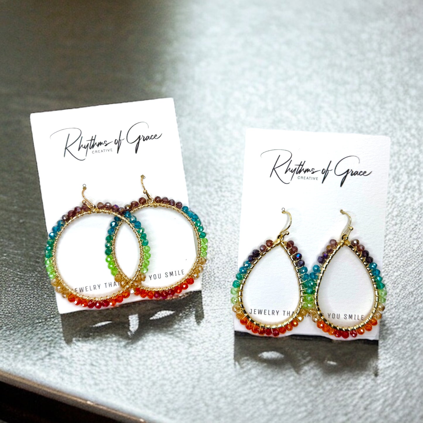 Beaded Rainbow Earrings - Rainbows, PRIDE Earrings, Rainbow Earrings, Pride Accessories, LGBTQ, Rainbow Accessories
