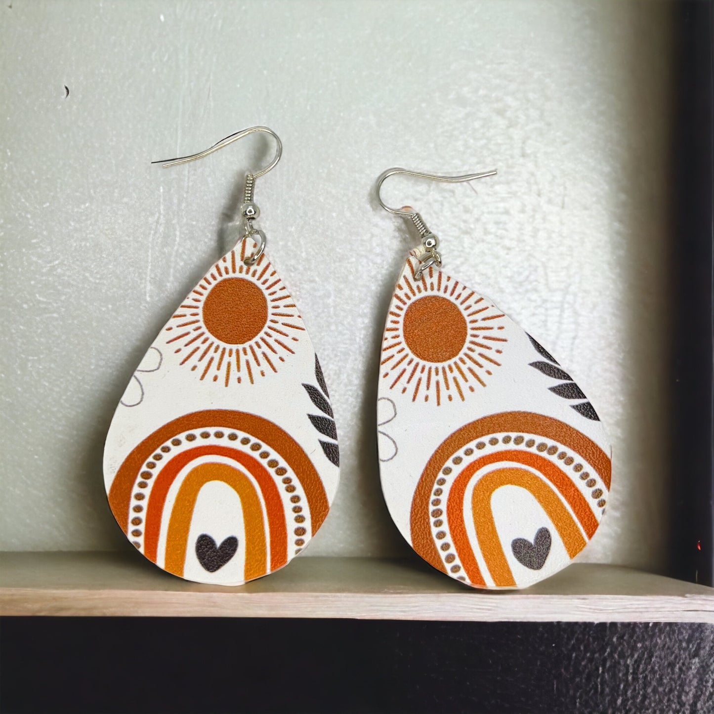 Earth Tones Earrings - Neutral Earrings, Boho Chic, Teardrop Earrings, Bohemian Style - Rhythms of Grace Creative