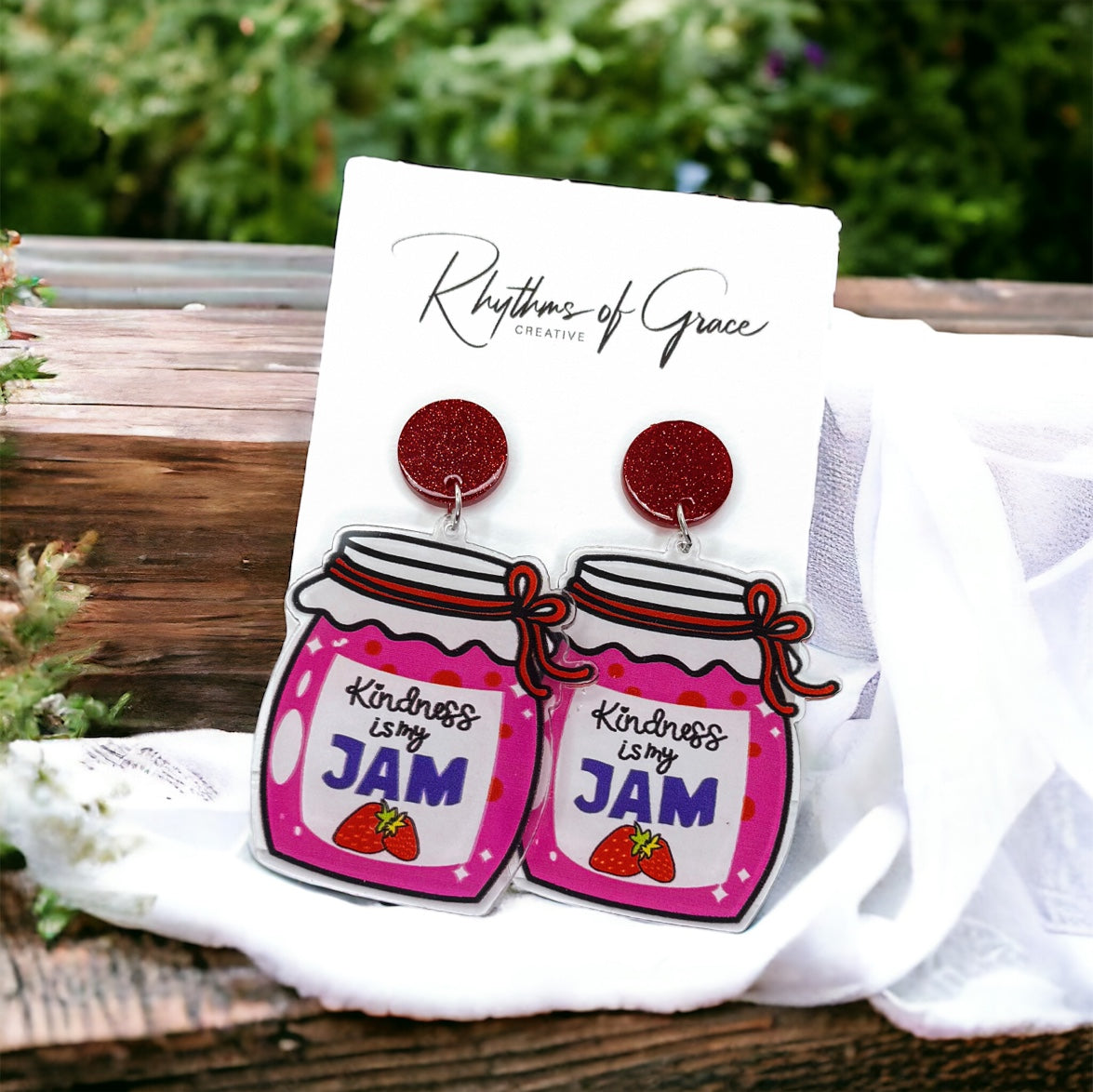 Kindness Is My Jam Earrings - Jelly Earrings, Spread Kindness, Kindness Earrings, Empowerment Accessories, Jam