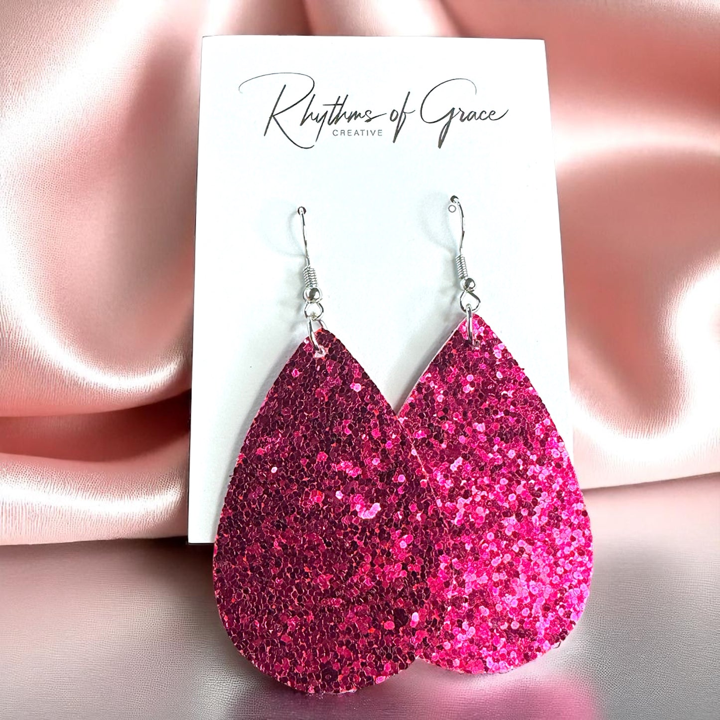 Sparkle & Shine: Glitter Teardrop Dangle Earrings ✨ - Rhythms of Grace Creative