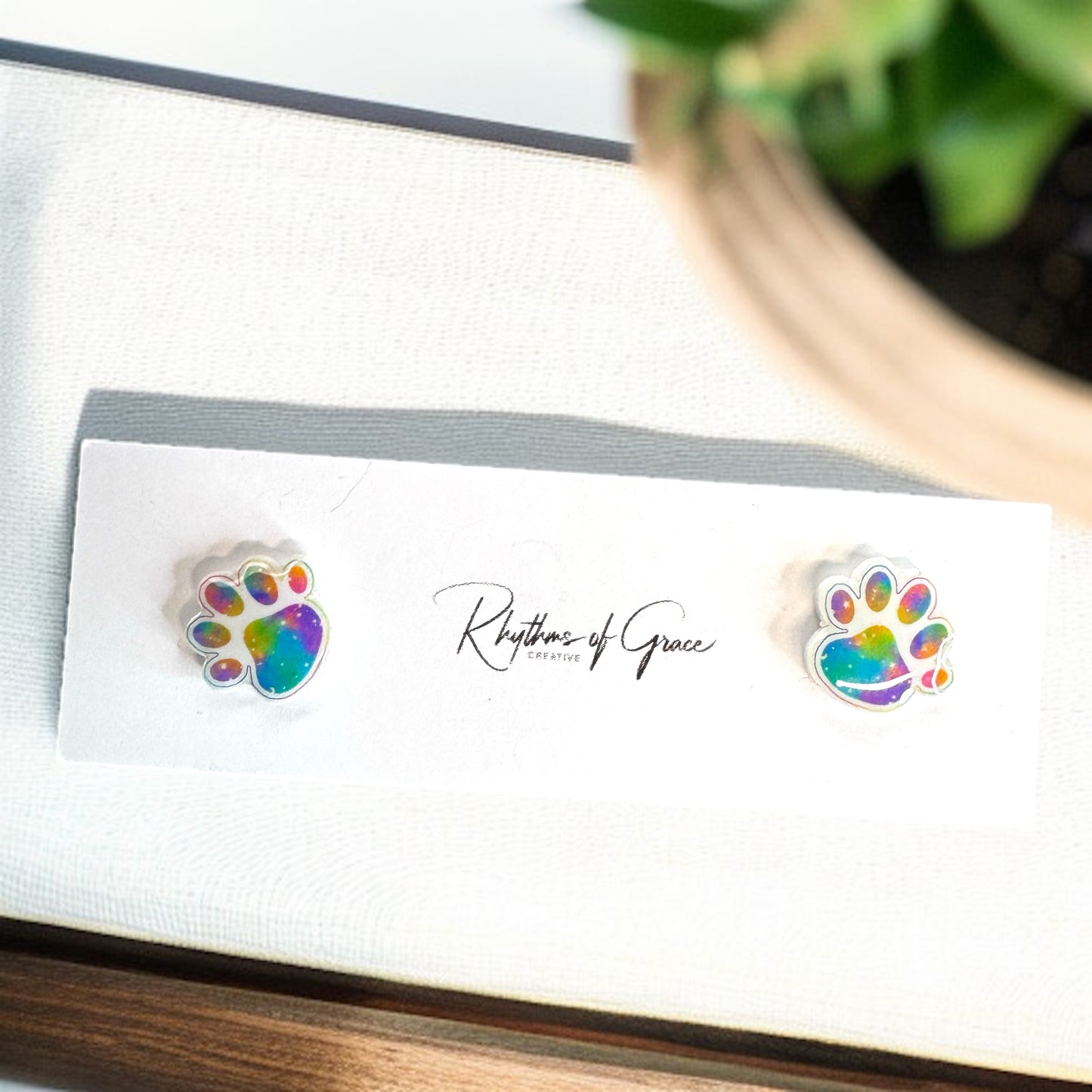 Paw-sitively Colorful Stud Earrings – Perfect Gift for Animal Lovers!