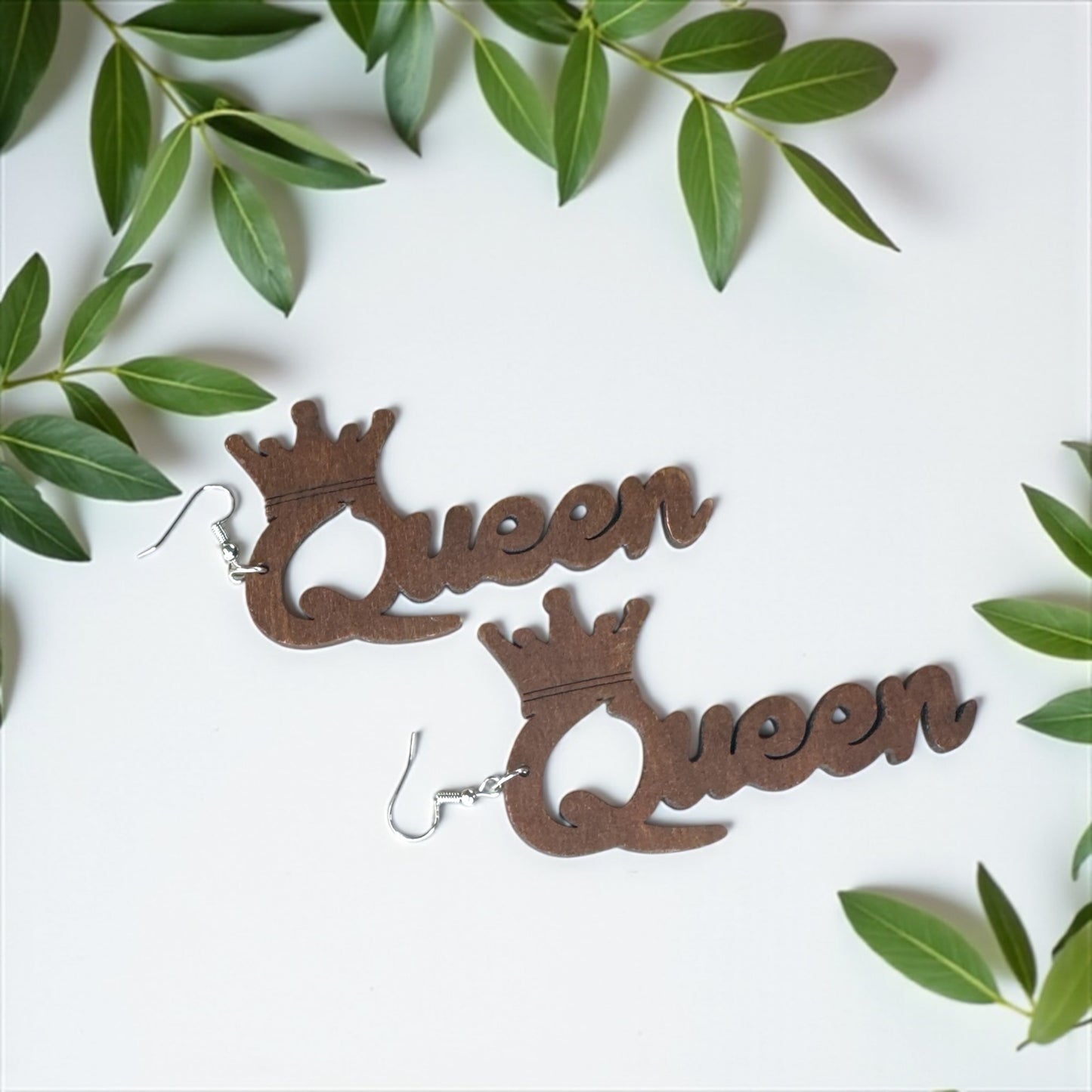 QUEEN Energy Activated – Brown Wood Earrings That Slay