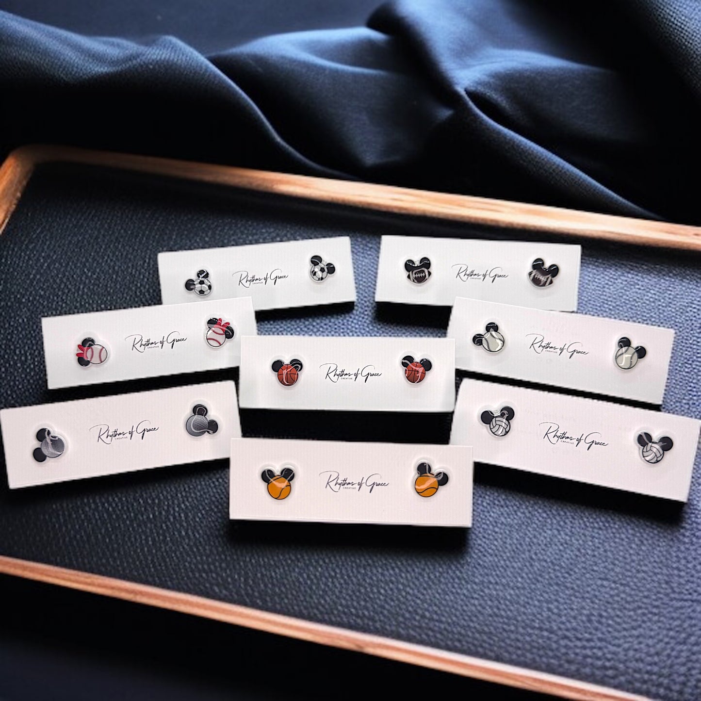 Mouse Ears Sports Stud Earrings: Jewelry for Athletes and Theme Park Lovers!