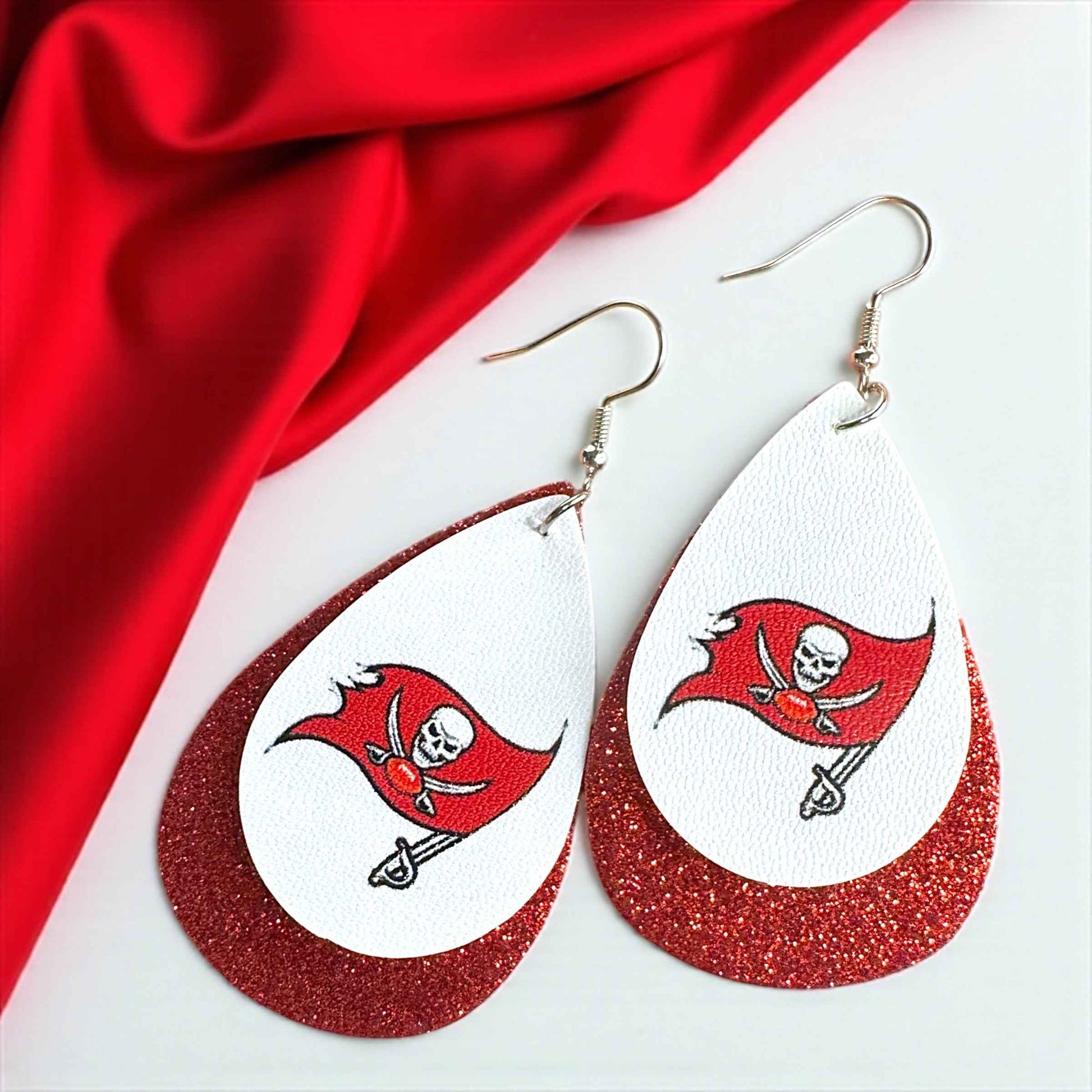 Touchdown Style: Tampa Bay Buccaneers Dangle Earrings for Fashionable Fans!