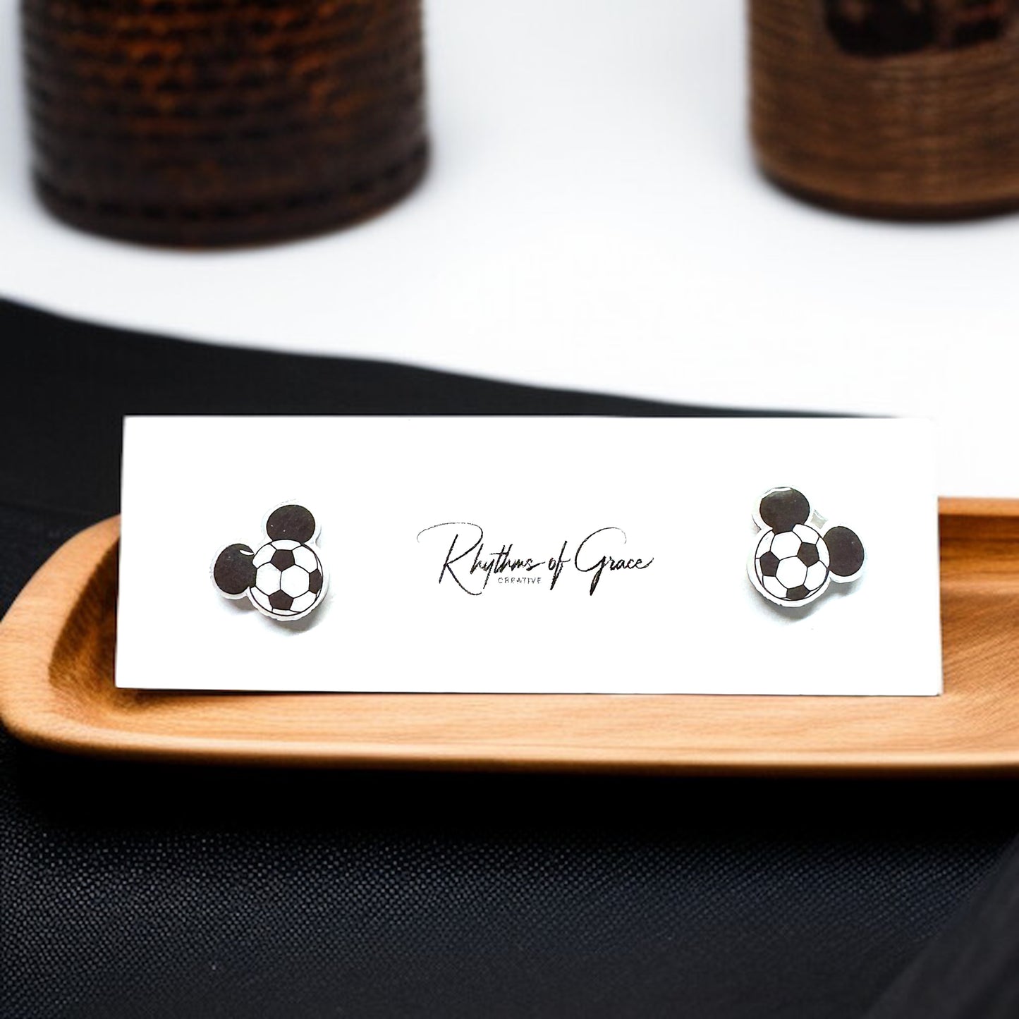 Mouse Ears Sports Stud Earrings: Jewelry for Athletes and Theme Park Lovers!