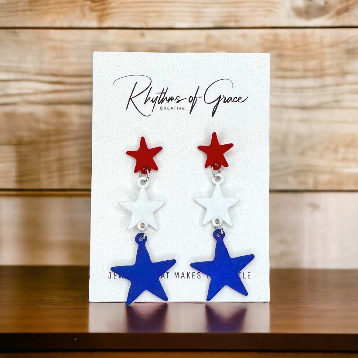 Patriotic Stars Earrings - Shine Bright This Fourth of July!