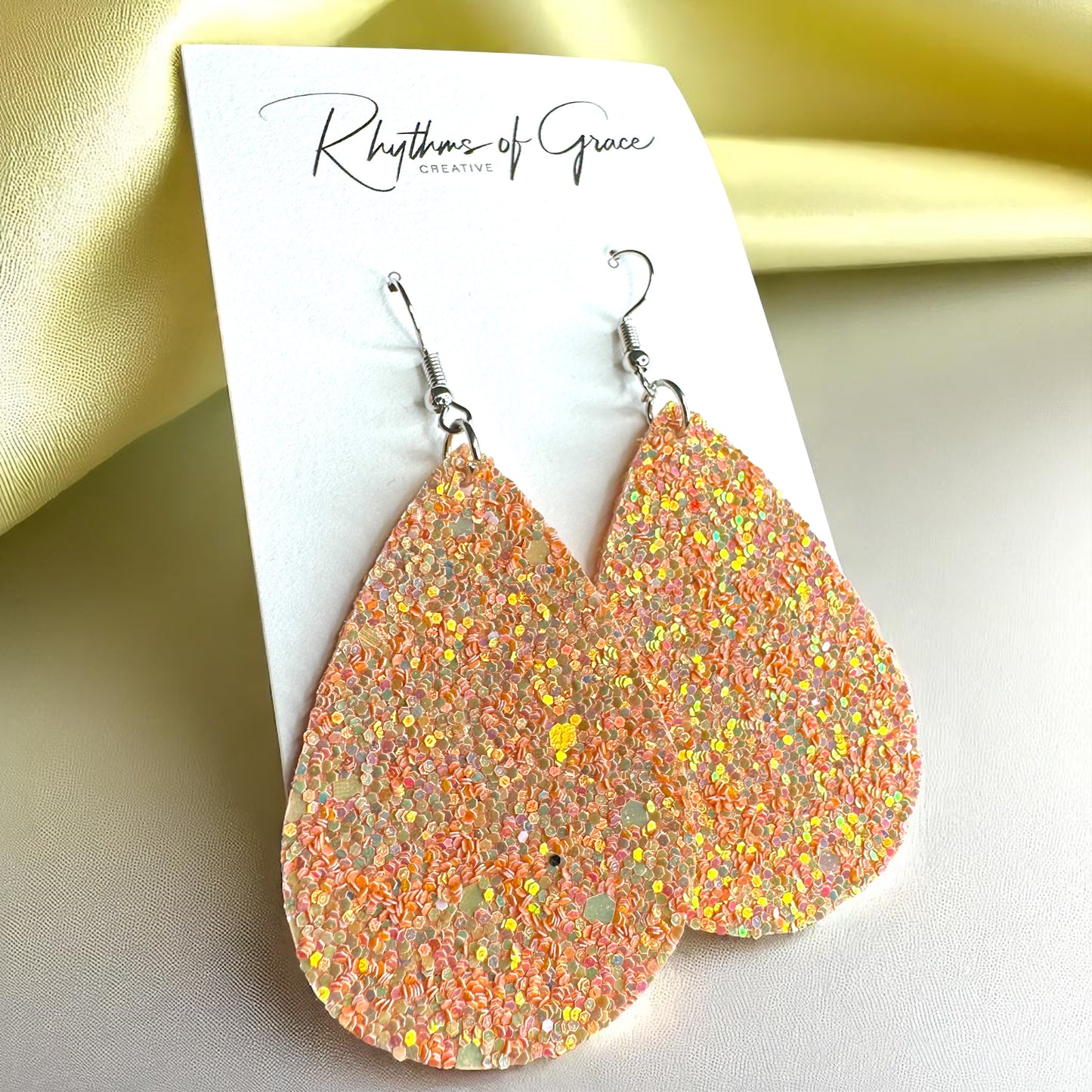 Sparkle & Shine: Glitter Teardrop Dangle Earrings ✨ - Rhythms of Grace Creative
