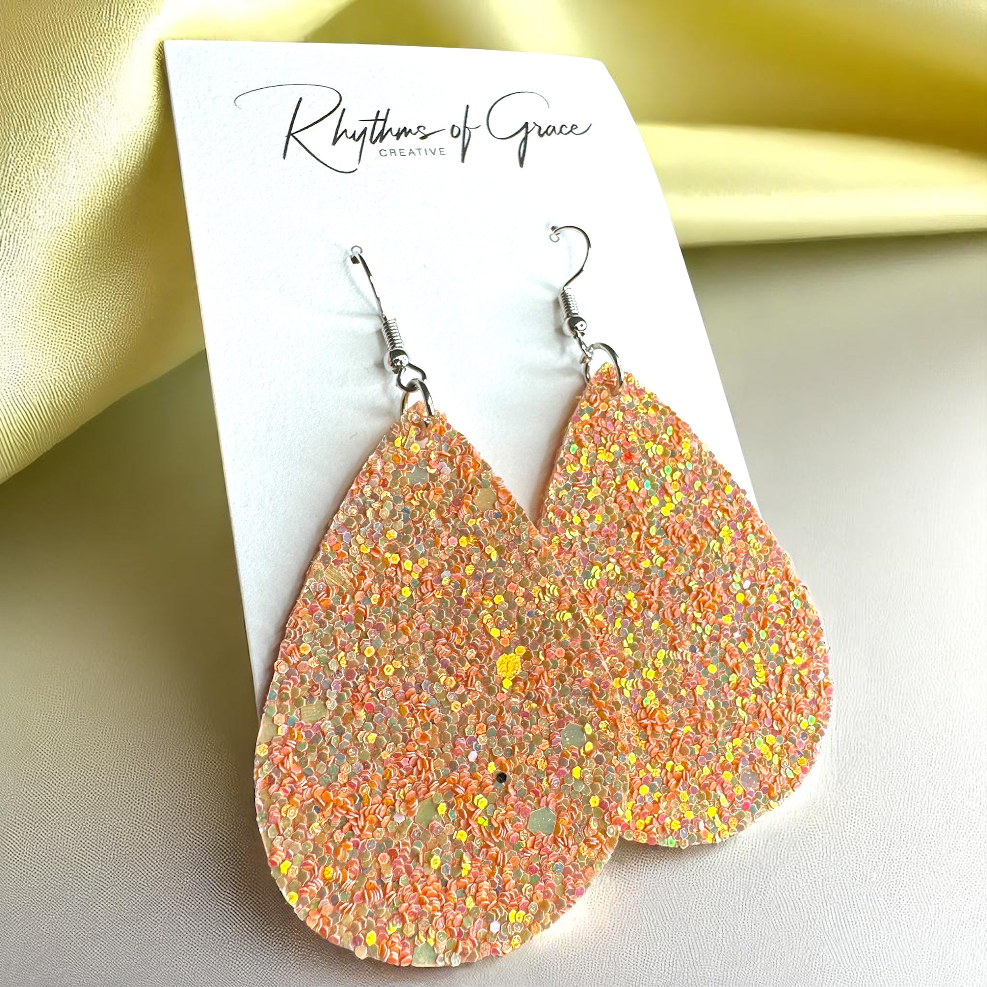 Sparkle & Shine: Glitter Teardrop Dangle Earrings ✨ - Rhythms of Grace Creative
