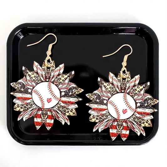 Swing for Style: Unique American Baseball Dangle Earrings!