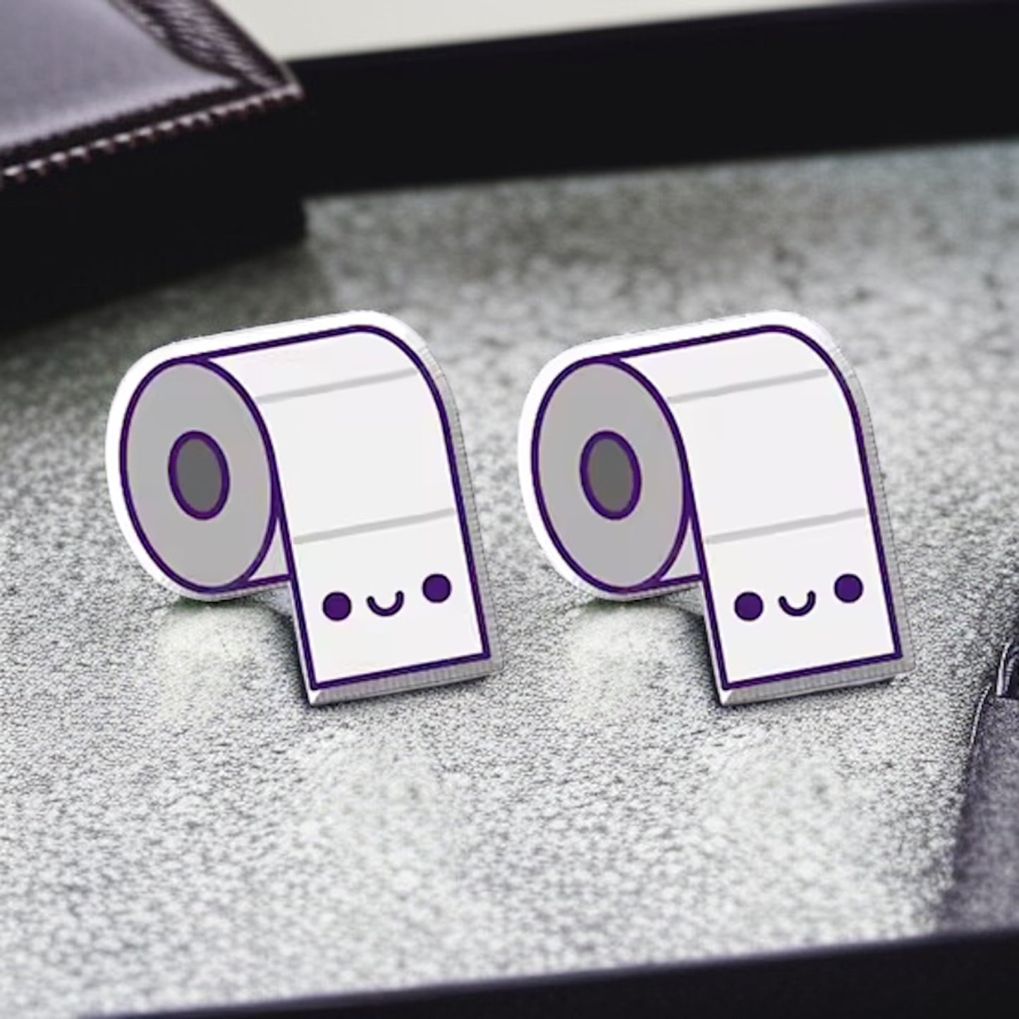 Quirky Toilet Paper Stud Earrings - Humor for Your Ears!