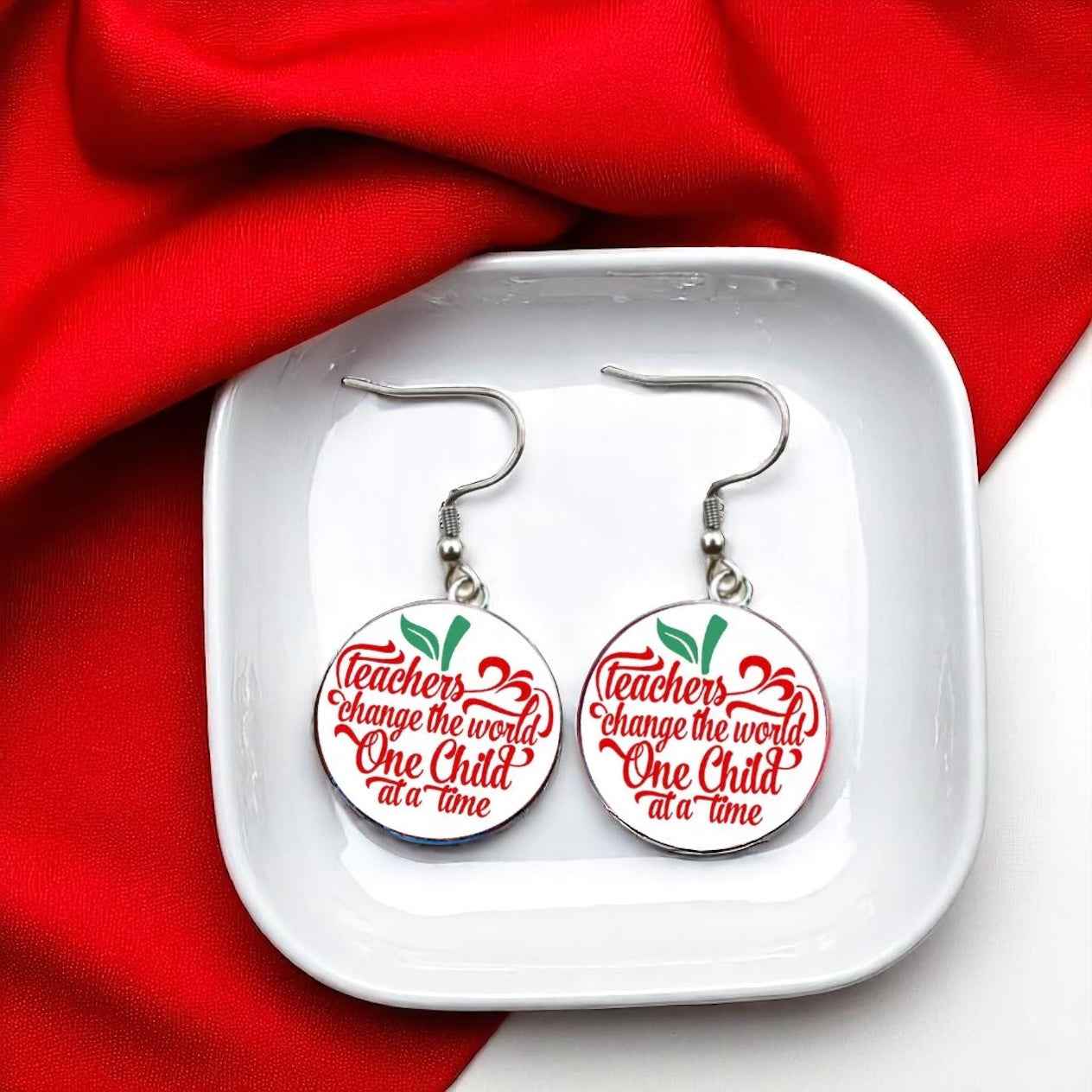Inspire & Shine with Teacher Cabochon Dangle Earrings!