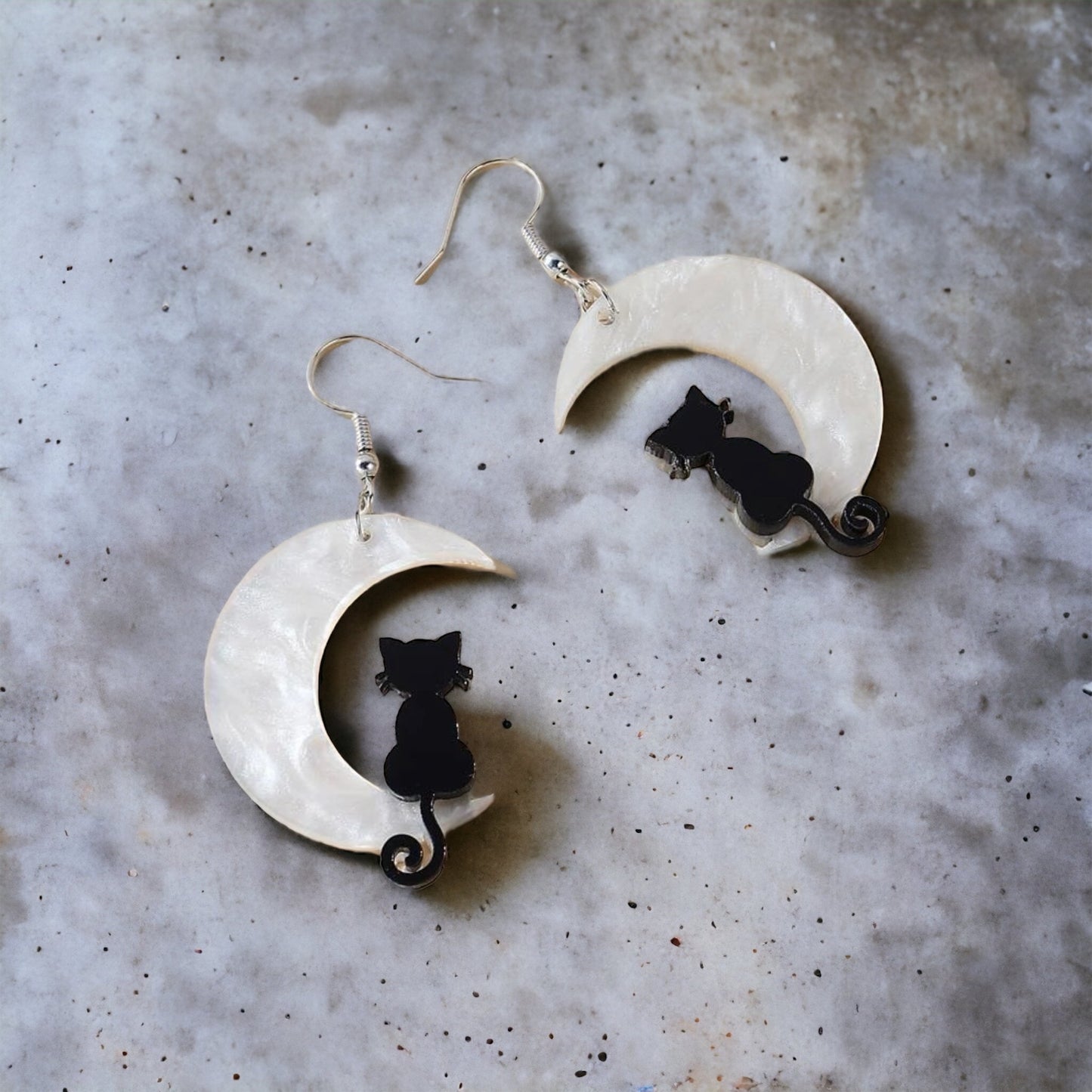 Bewitching Black Cat & Moon Earrings – Enchant Your Halloween Style! - Rhythms of Grace Creative