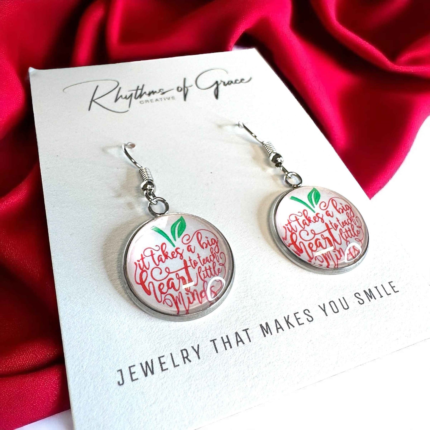 Inspire & Shine with Teacher Cabochon Dangle Earrings!