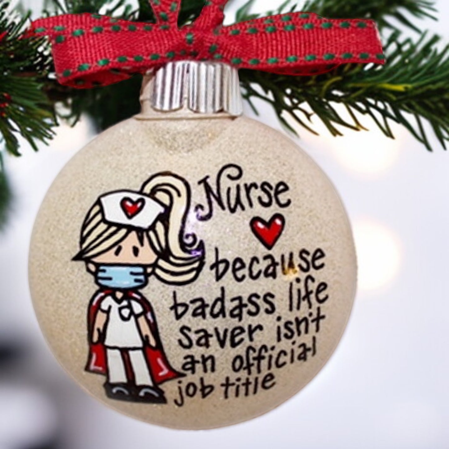 Festive Nurse Ornament: Hand-Painted Cheer for Your Healthcare Hero!