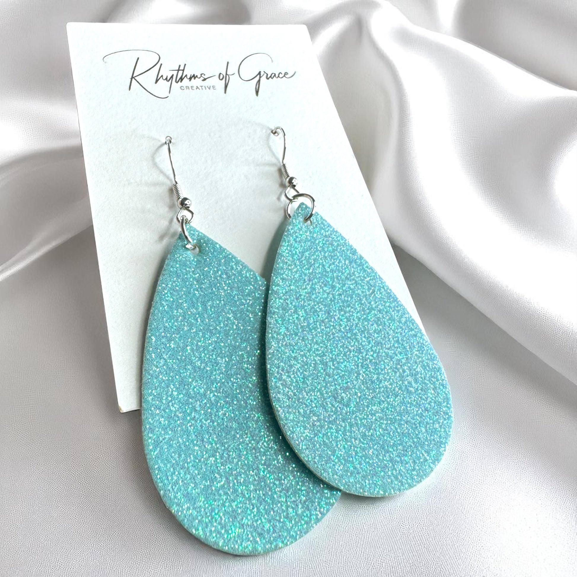 Sparkle & Shine: Glitter Teardrop Dangle Earrings ✨ - Rhythms of Grace Creative