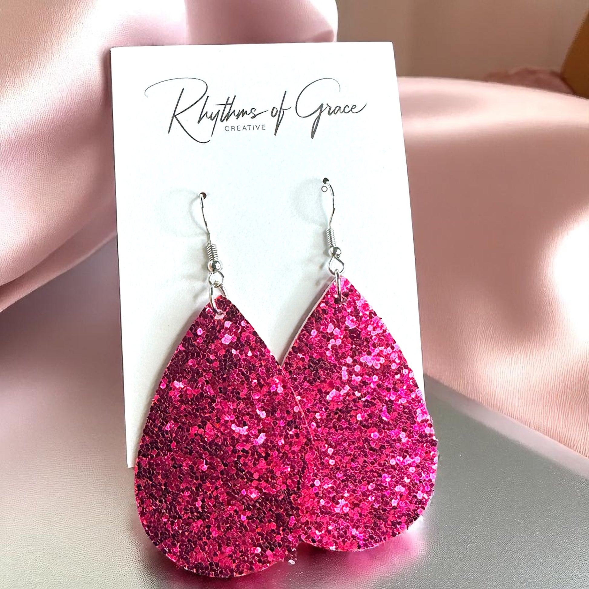 Sparkle & Shine: Glitter Teardrop Dangle Earrings ✨ - Rhythms of Grace Creative