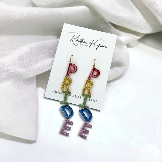 Pride Earrings - Rainbow Hearts, PRIDE Jewelry, Rainbow Earrings, Pride Accessories, LGBTQ, Rainbow Pride