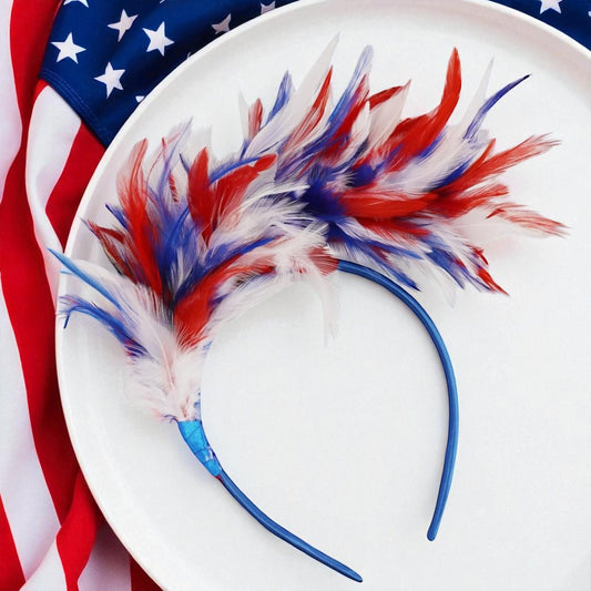 Stunning Patriotic Feathered Headband